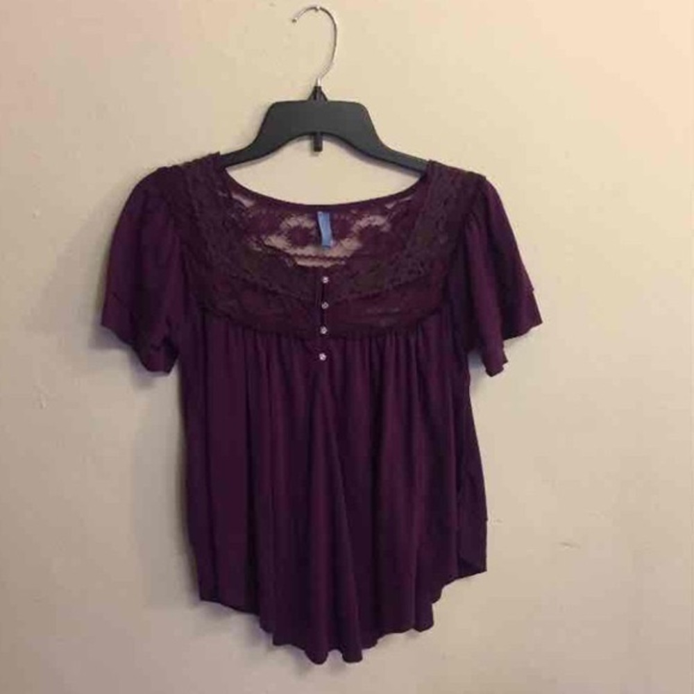 ISO free people floral lace blouse color purple